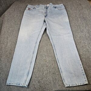 Diamond Cut Mens Light Wash Straight Leg Denim Jeans Blue Regular Fit 44x32